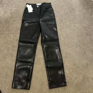 Aritzia Black Leather Pants